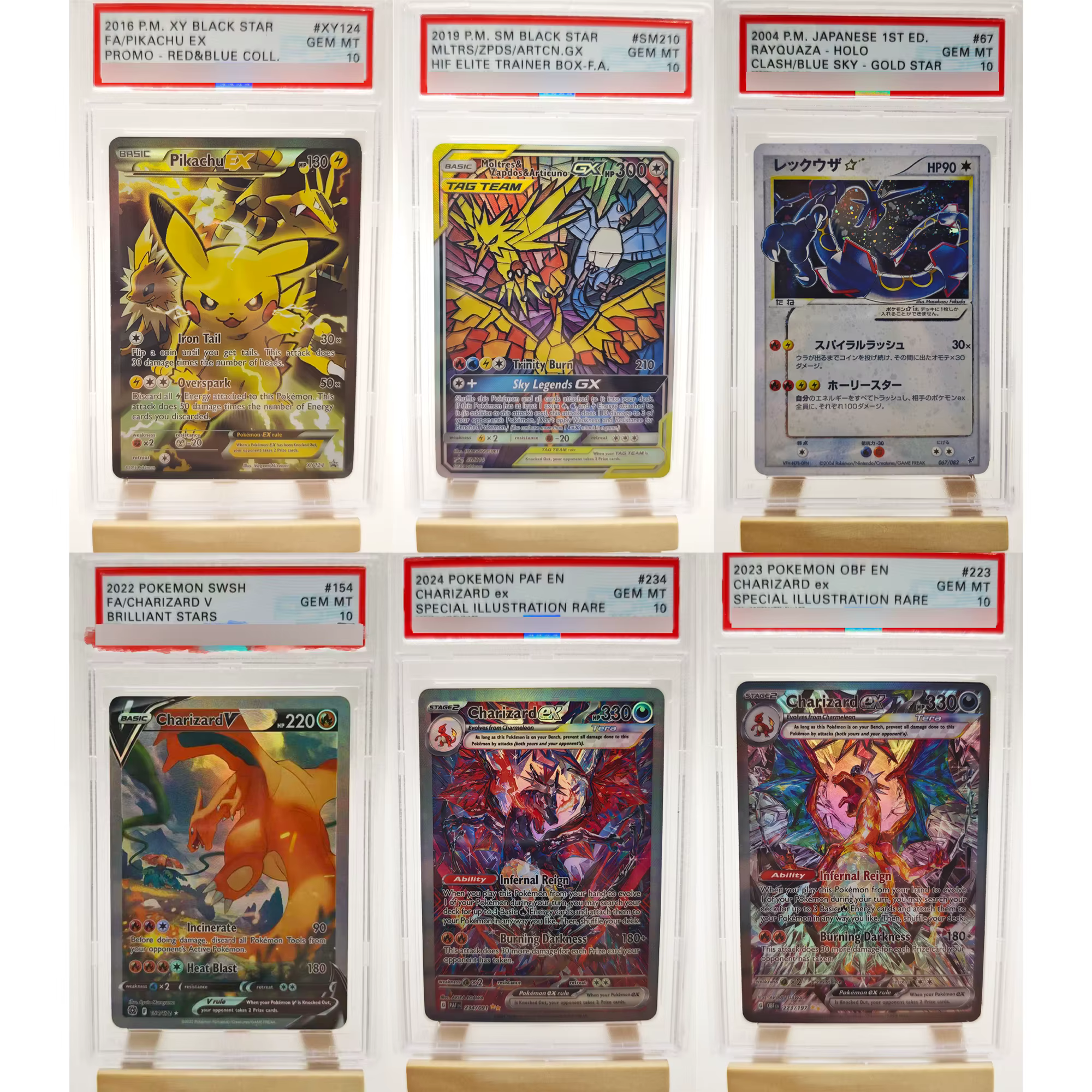 Carte de collection d'anime classique DIY version copie avec évaluation anglaise Rayquaza Charizard Giratina Magikarp Zapdos Moltres