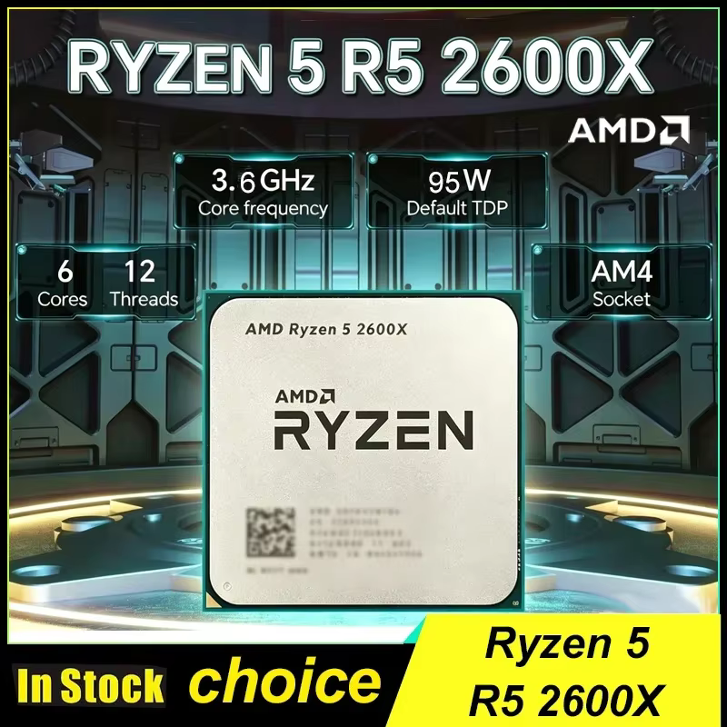 Processeur AMD Ryzen 5 R5 2600X pour le jeu, haute fréquence, stable, 95W, 3.6GHz, 12 threads, 6 cœurs, AM4, sans emballage, neuf