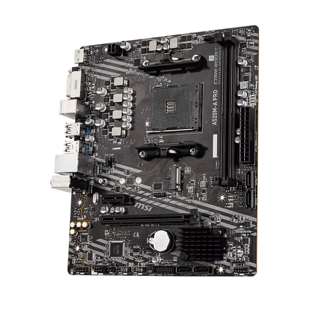 Carte mère MSI A520M-A PRO compatible avec les processeurs Ryzen 5 5600G