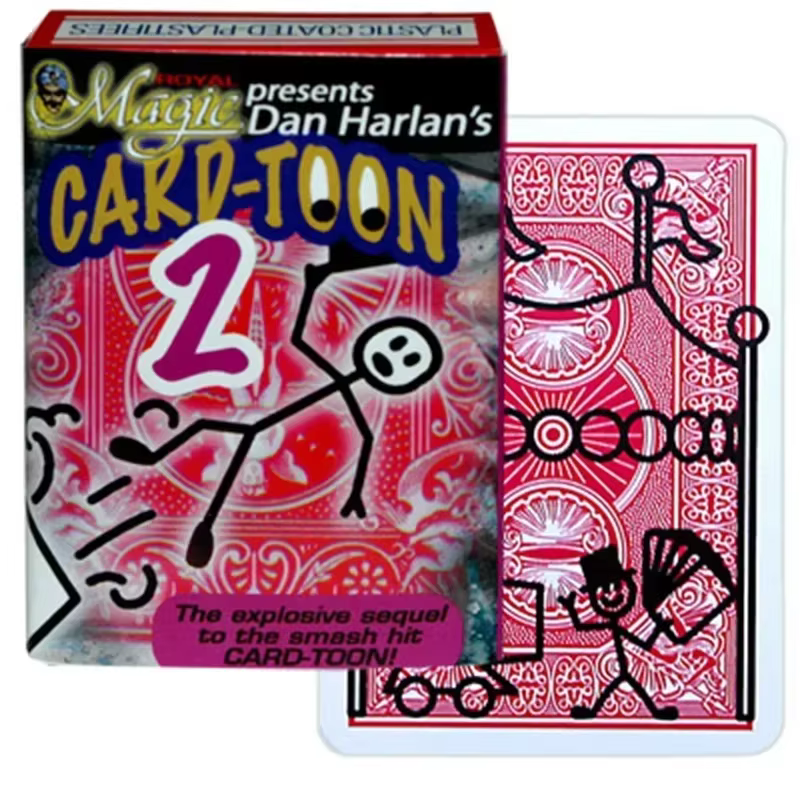 Carte-Ton # 1 et # 2 cartes tours de magie Animation CardToon Deck Magie gros plan Illusions Gimmick mentalisme carte à jouer Magia
