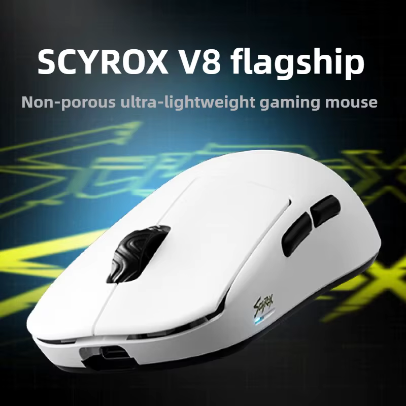 [EN STOCK] SCYROX V8 8K filaire et sans fil Ultra-léger 36g souris de jeu ergonomie PAW3950 e-sports