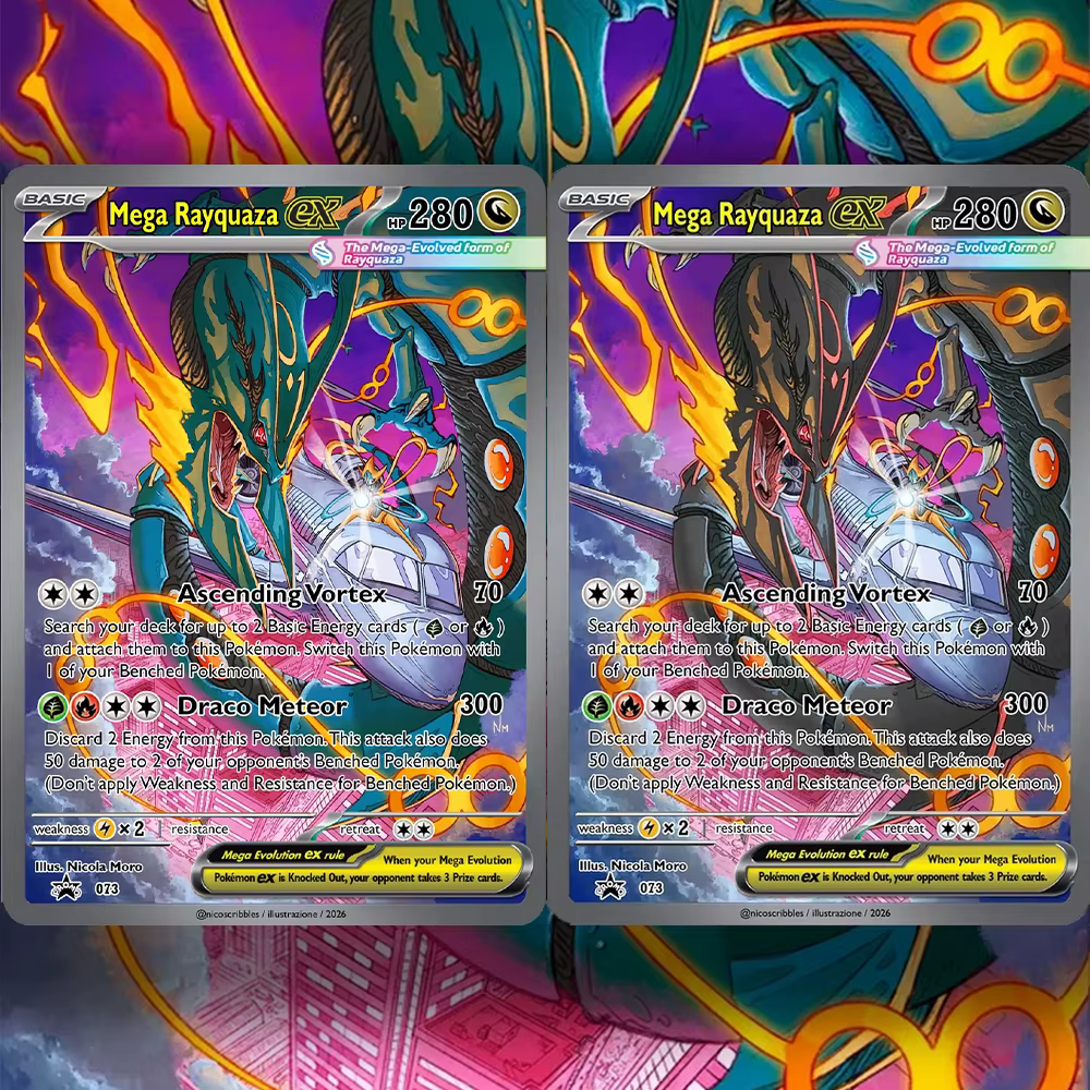 Cartes PKM Mega Rayquaza Ex/ Mega Darkrai Ex, cartes personnalisées de haute qualité, cartes de jeu Pokémon, collection de cartes d'anime, holographiques