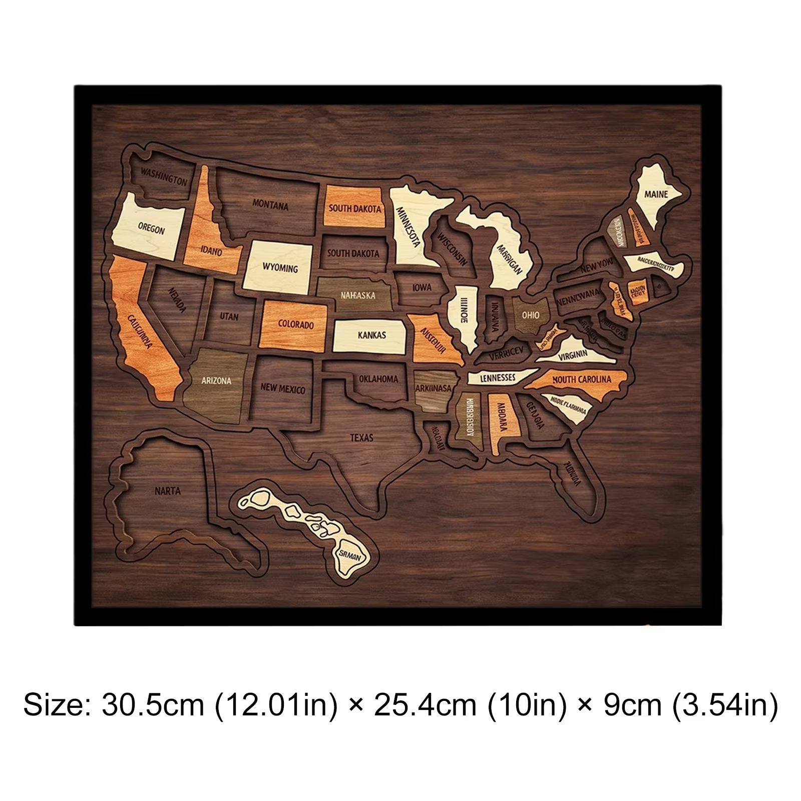 Carte de voyage des États-Unis, jouet interactif multi-usages pour l'apprentissage de la géographie, puzzle en bois portable, cadeau pour les couples et les familles