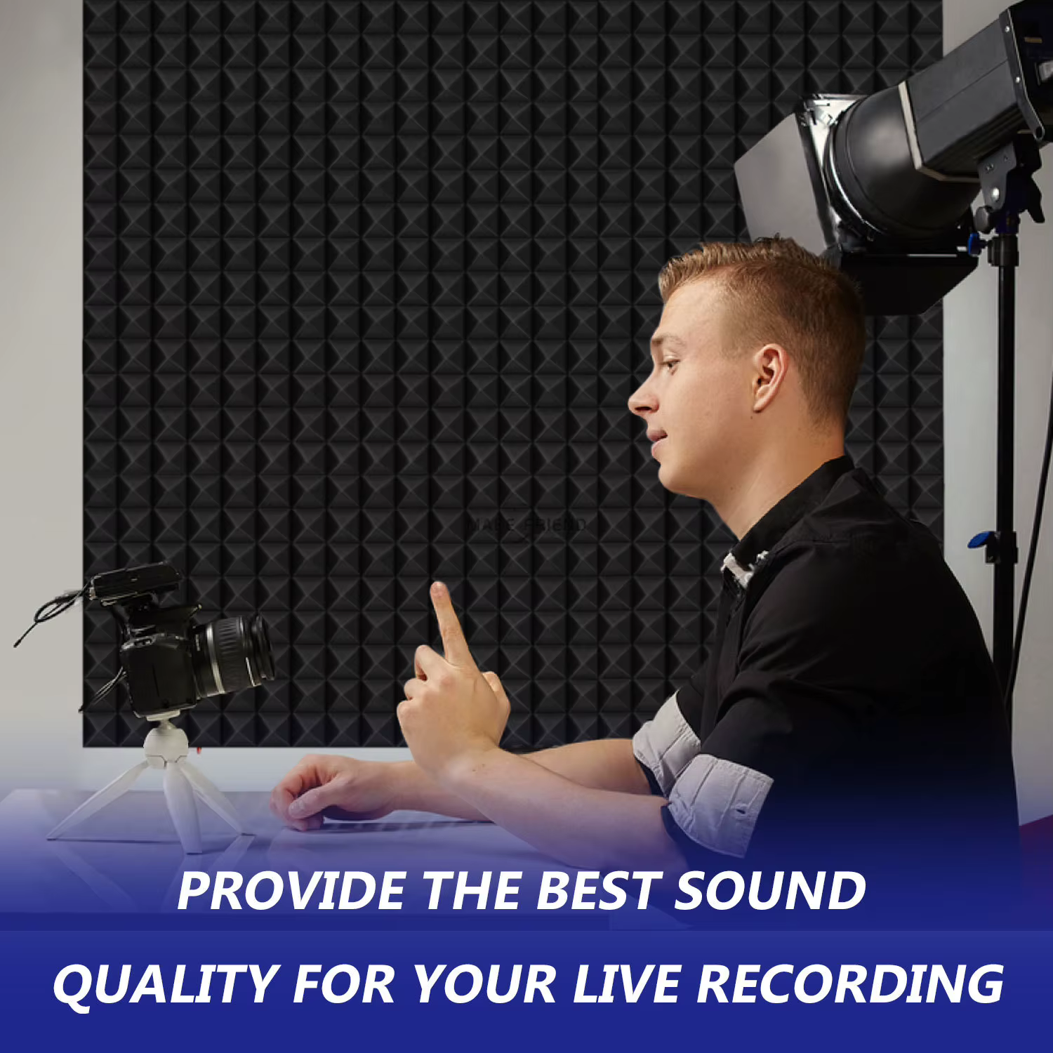 Panneaux acoustiques insonorisants en mousse pyramidale pour studio