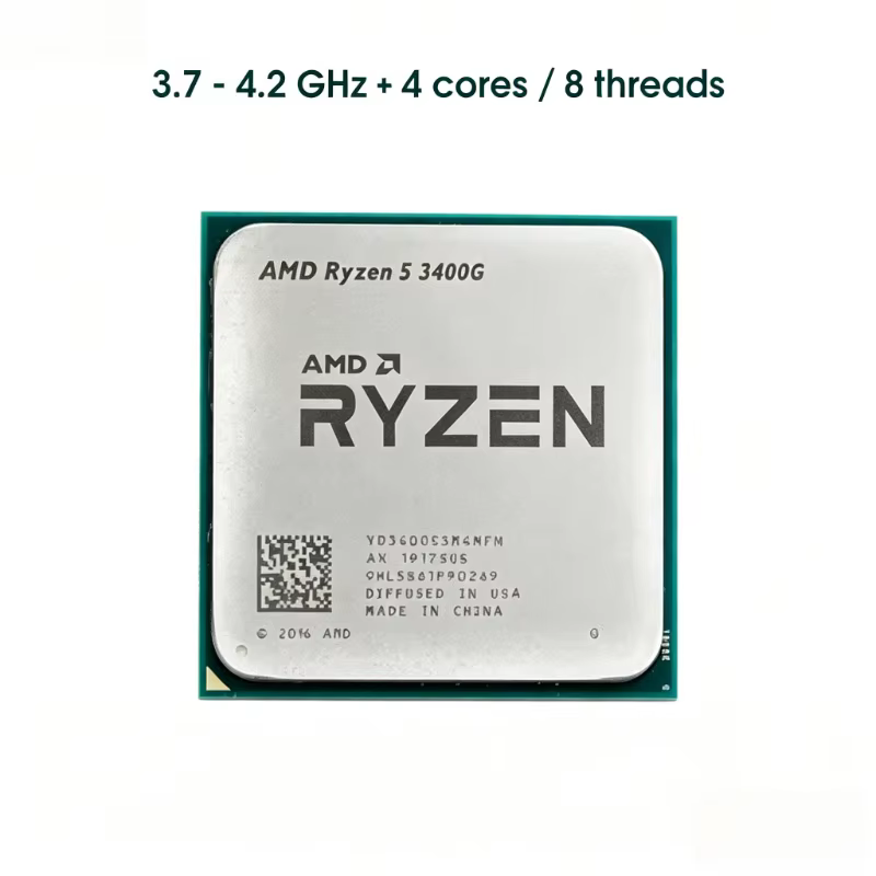 Processeur AMD Ryzen 5 3400G AM4 4 cœurs 8 threads APU 3