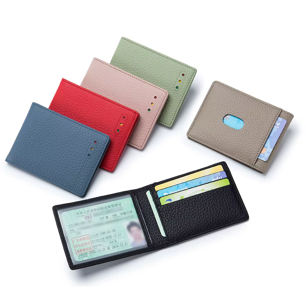 Porte-cartes en cuir de vachette pour hommes, planificateur de conducteur, porte-cartes d'affaires, porte-cartes de crédit, sac à main fin, couverture RFID