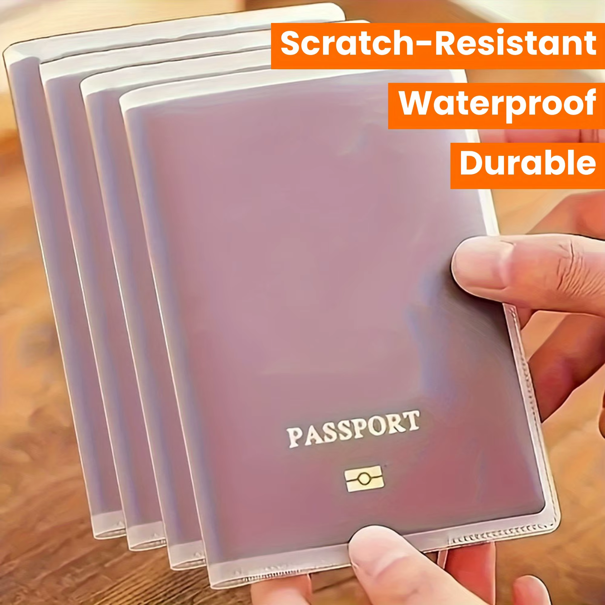 [Porte-passeport] Porte-passeport durable avec plusieurs emplacements pour cartes, protection de documents résistante aux rayures - Transparent