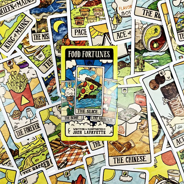 Nouveau 78 cartes alimentaires et boissons illustrées Collection de Tarot nourriture Fortunes jeu mystique jeux de société Divination imaginative