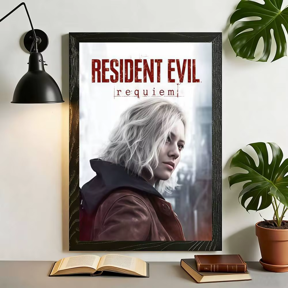 Affiche autocollante décorative R-Resident Evil Requiem pour chambre à coucher