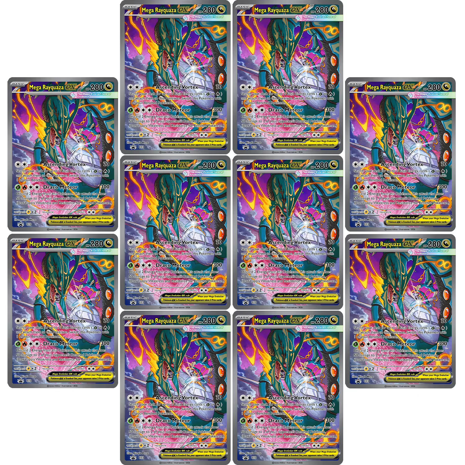Cartes PKM Mega Rayquaza Ex/ Mega Darkrai Ex, cartes personnalisées de haute qualité, cartes de jeu Pokémon, collection de cartes d'anime, holographiques