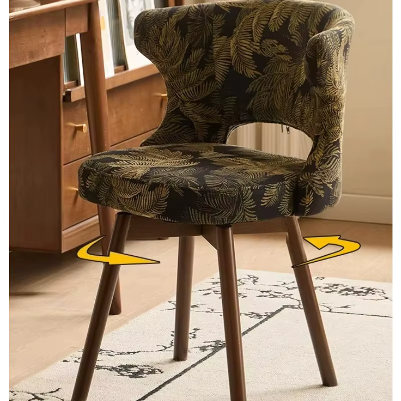 Chaise d'écriture pivotante avec dossier, pour la maison, salon, salle à manger, bureau d'ordinateur, siège confortable pour chambre à coucher, vanité de maquillage