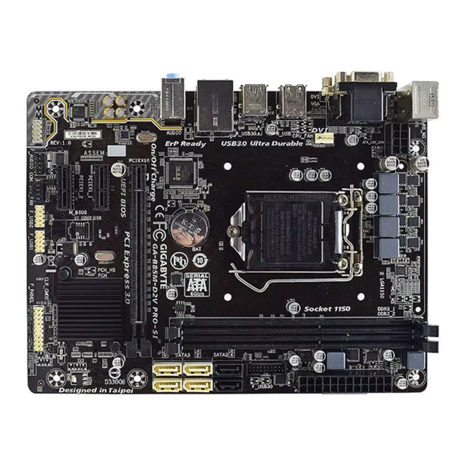 Carte mère Gigabyte GA-B85M-D2V PRO-SI LGA 1150 Intel B85 compatible avec les processeurs i7-4790 4770T 4570 4130