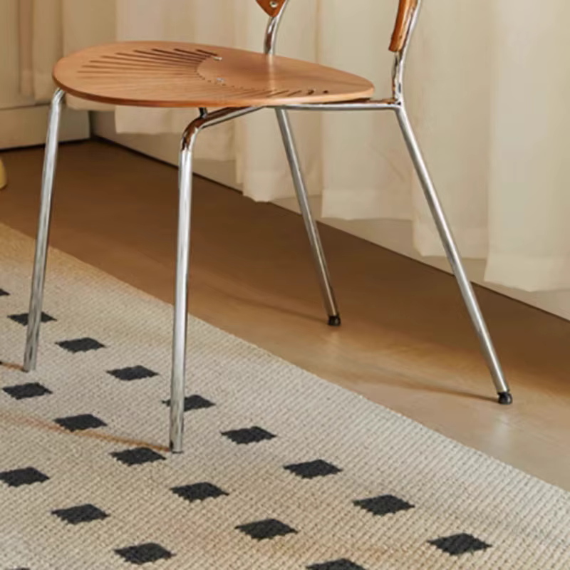 Ensemble de 4 chaises de salle à manger du milieu du siècle, Glamour japonais, pieds en métal de luxe, meubles de Salle à manger nordiques élégants