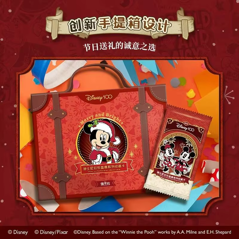 Cartes authentiques Disney du 100e anniversaire, série Happy Celebration, carte exquise, accessoires d'anime, cadeau de vacances pour enfants, en stock
