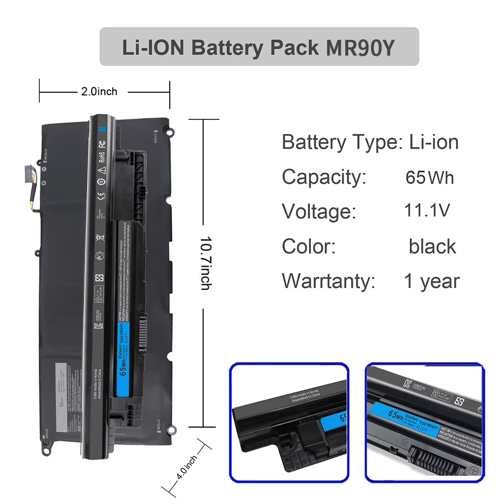 Batterie d'ordinateur portable pour Dell Inspiron