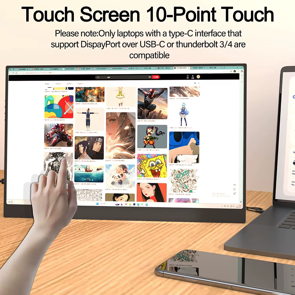 [Offre spéciale] Écran tactile portable de 14 pouces, affichage 16:9 Full HD 1080P pour ordinateur portable, moniteur tactile externe