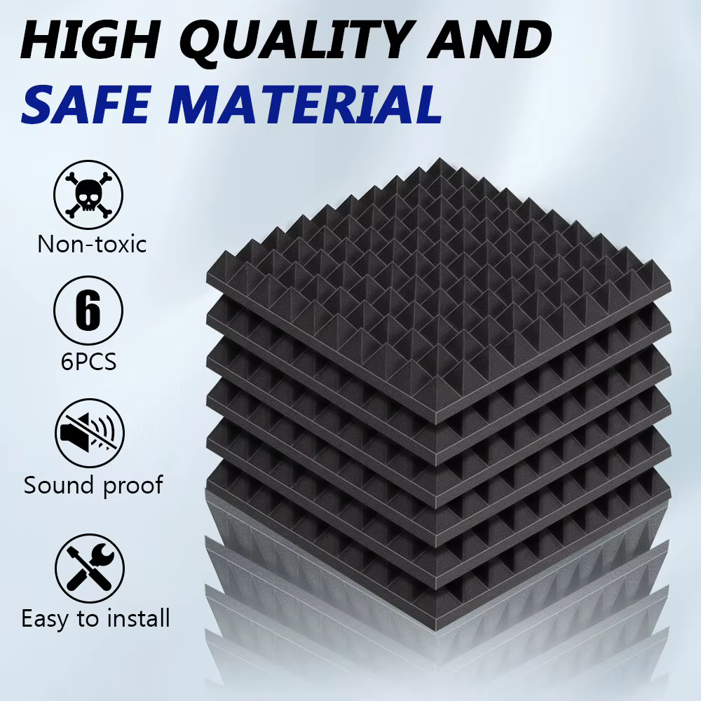 Panneaux acoustiques insonorisants en mousse pyramidale pour studio