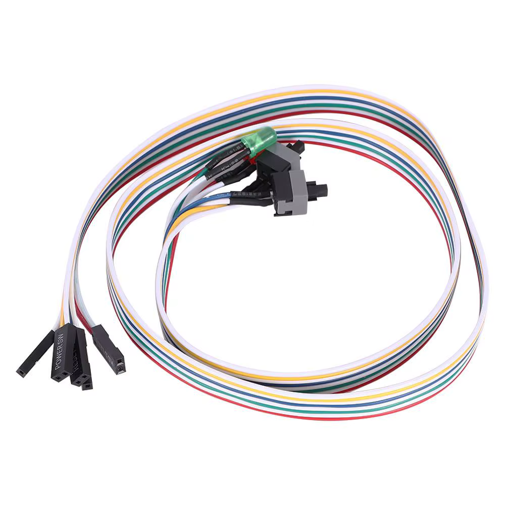 Câbles d'alimentation et de réinitialisation pour boîtier ATX avec LED et connecteurs de commutation pour ordinateur