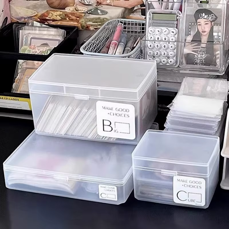 Boîte de rangement pour cartes photo K-pop Idol, organisateur de cartes, collection de cartes photo, organisateurs de cartes d'identité de bureau, étuis de stockage de papeterie européens