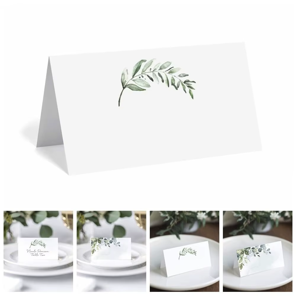 Cartes de place de table vierges, cartes de place de siège, nom de table alimentaire, cartes de place de mariage, décor de siège de fête, 50 pièces
