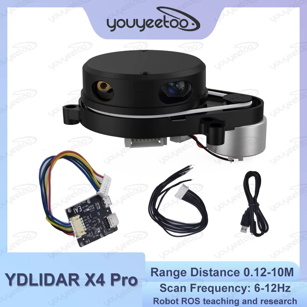 YDLIDAR X4 Pro 360 degrés 2D gamme Laser Lidar Scanner triangulaire plage 10 mètres rayon de numérisation pour Arduino Raspberry PI