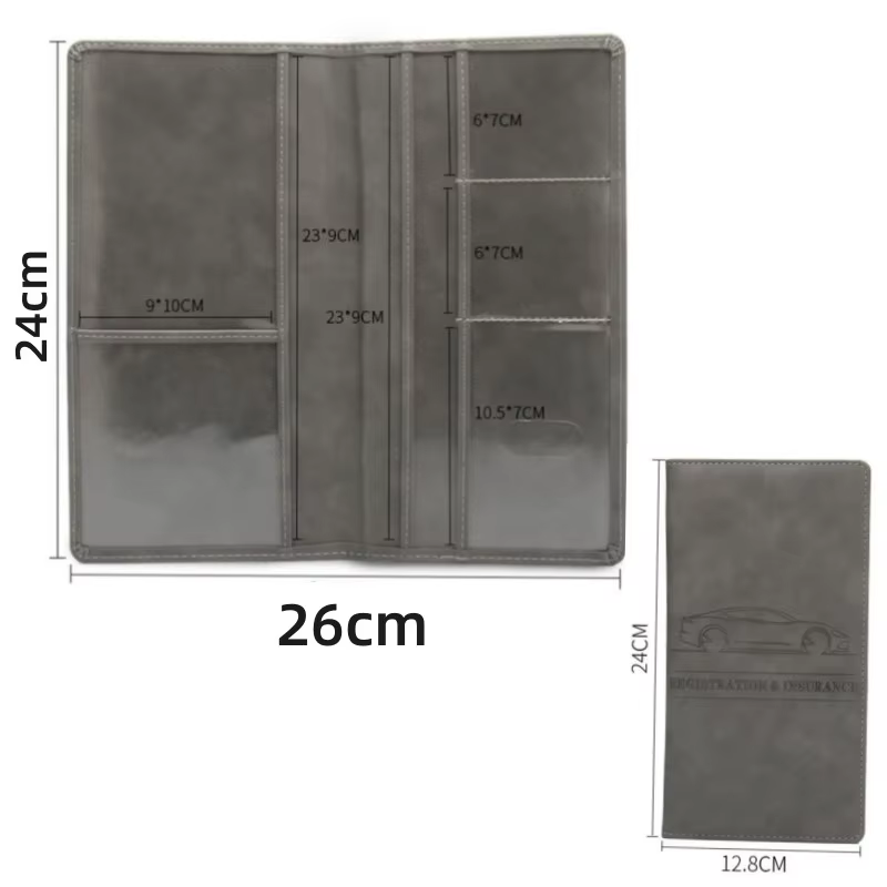 Porte-documents en cuir pour permis de conduire et assurance automobile, pour homme, avec rangement pour cartes de crédit