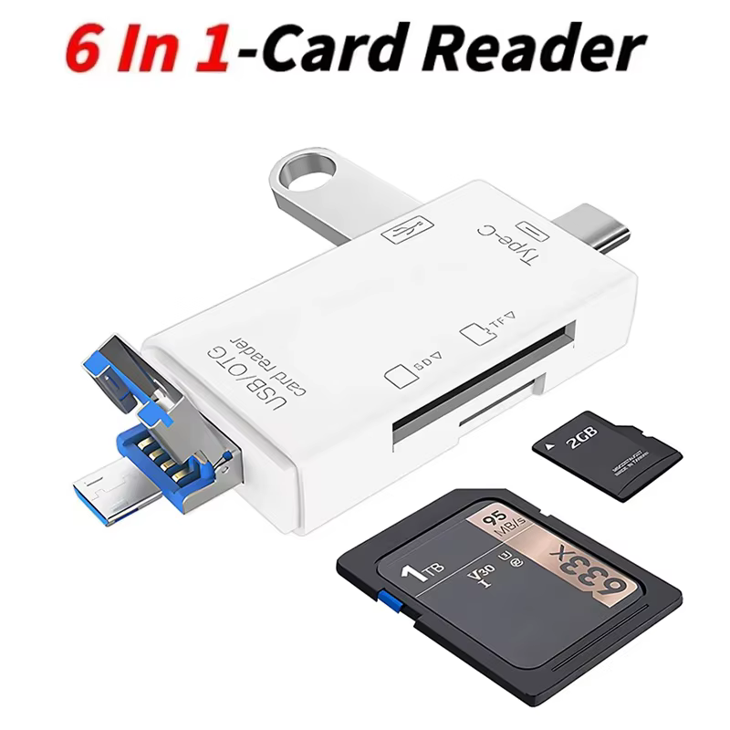 Lecteur de carte SD multifonction 6 en 1