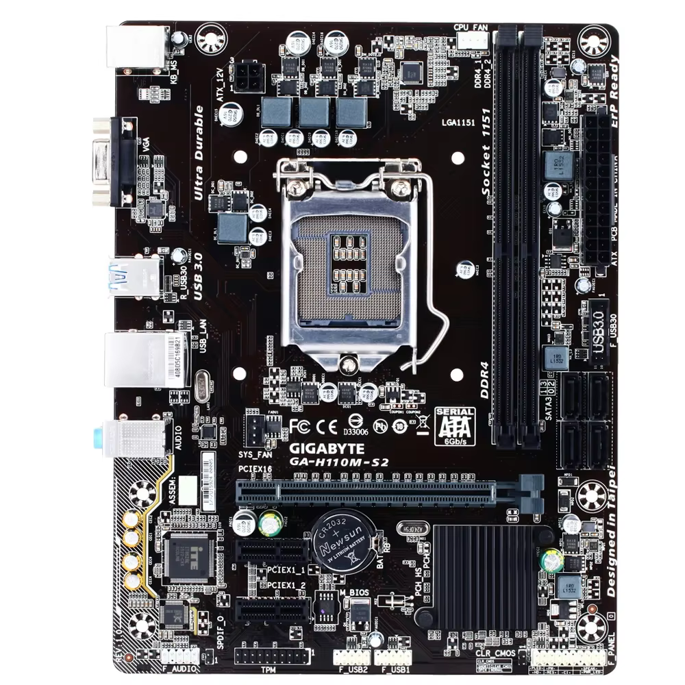 GIGABYTE GA-H110M-S2 carte mère H110 LGA 1151 i3 i5 i7 DDR4 32G