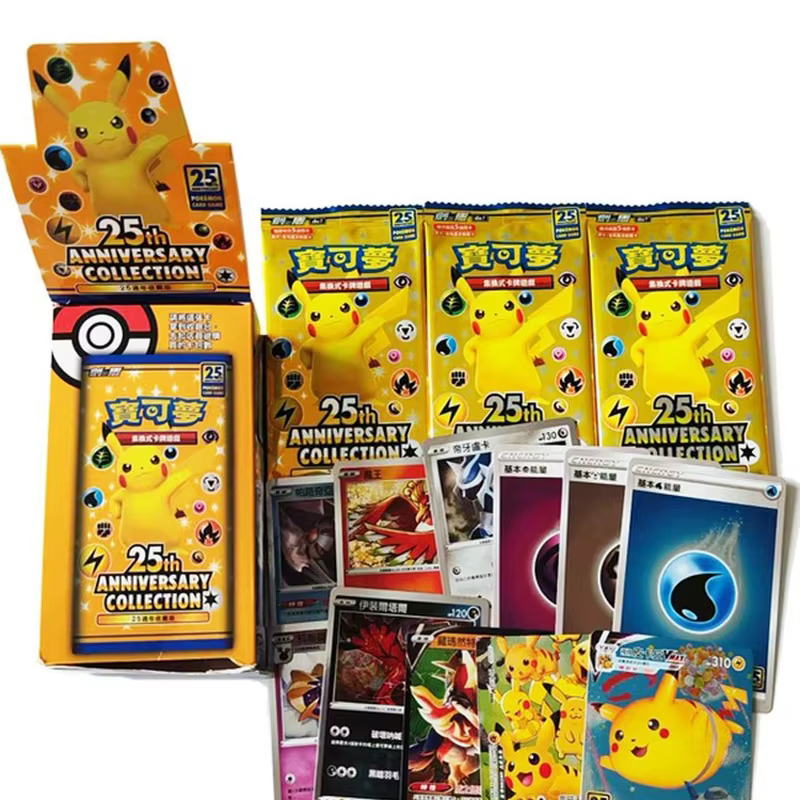 Cartes à collectionner brillantes de la collection du 25e anniversaire de Pokémon TCG, édition chinoise traditionnelle pour collectionneurs