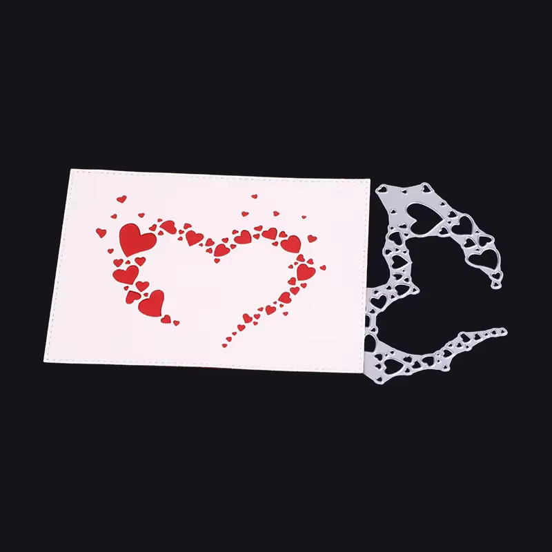 Matrices de Découpe en Métal en Forme de Cœur d'Amour, Bande, Bricolage Artisanal, Carte en Papier, Cailloux de Direction, Scrapbooking, Hue, 2021