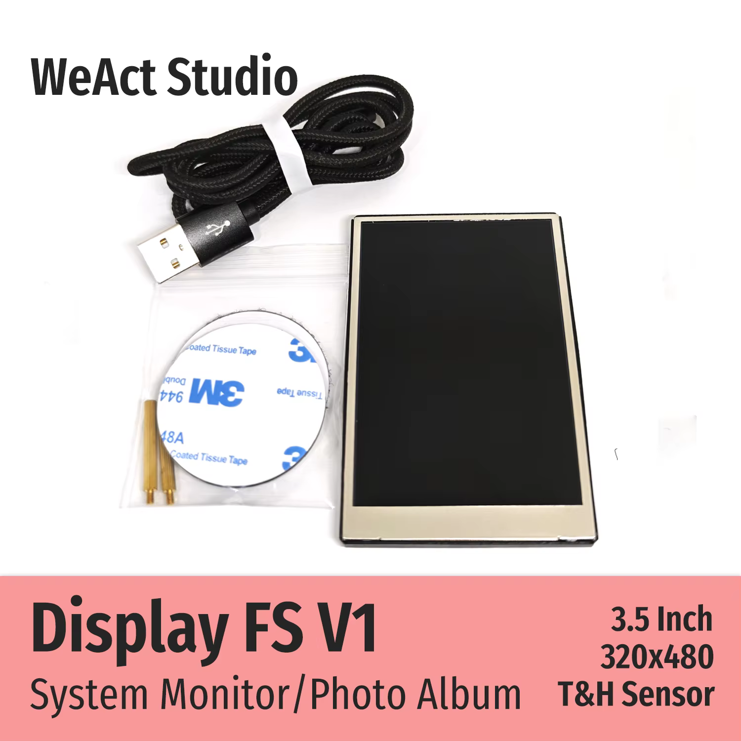 3.5 pouces IPS USB écran secondaire pour ordinateur CPU GPU RAM HDD affichage 320*480 système moniteur Album Photo