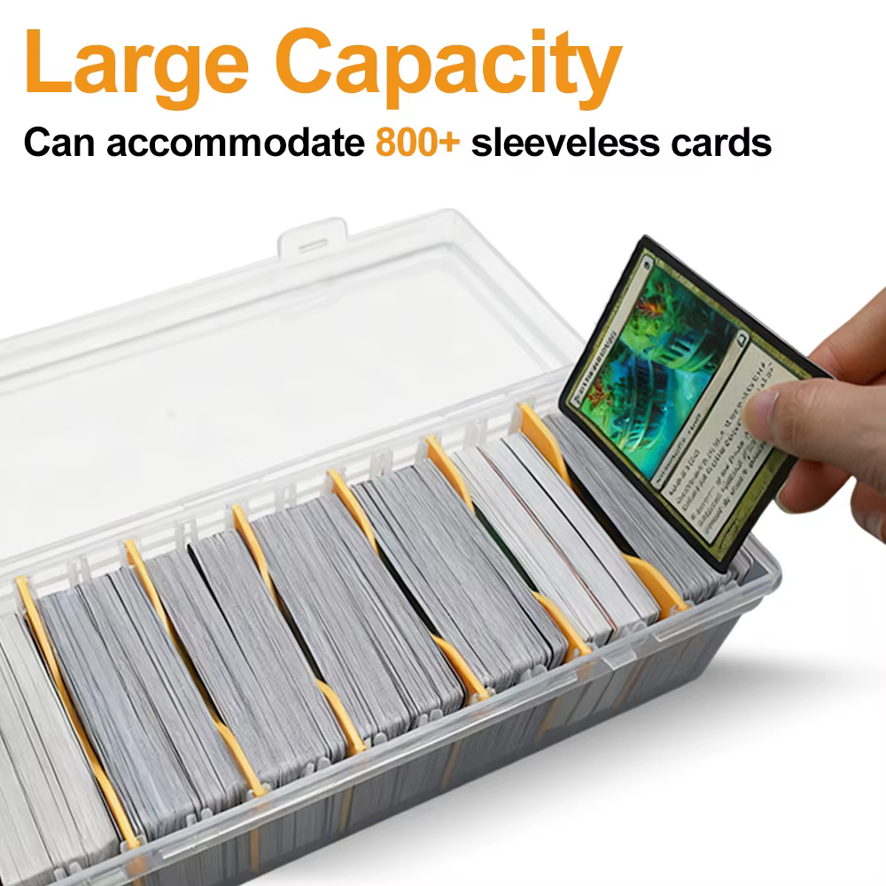 Peut contenir plus de 800 cartes à collectionner, boîte de rangement pour cartes MTG PKM, grand étui de rangement transparent compartimenté en plastique pour cartes de sport PTCG