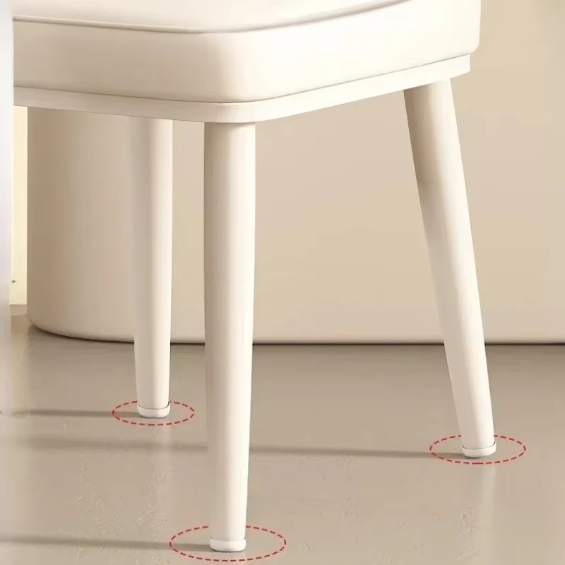  Chaise de salle à manger crème – Chaise longue minimaliste moderne avec pieds en bois, chaise d'appoint du milieu du siècle pour le salon et la salle à manger