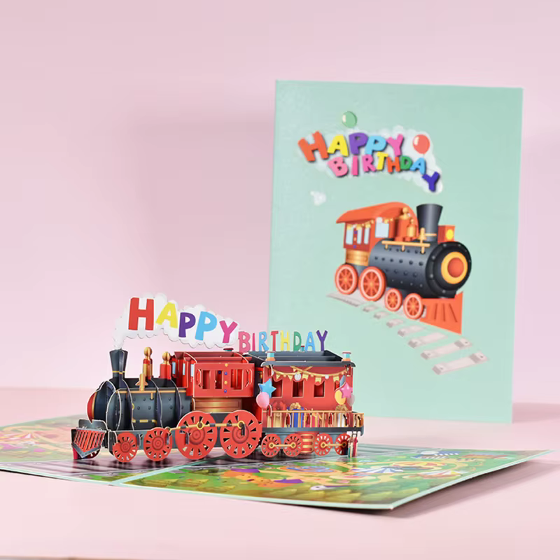 Carte Pop-Up 3D pour anniversaire, carte de vœux avec enveloppe, faite à la main