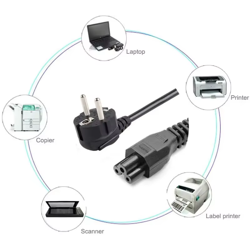 1.5M EU universel ordinateur portable 3 broches chargeur prise adaptateur secteur câble pour HP Dell Toshiba Sony ASUS