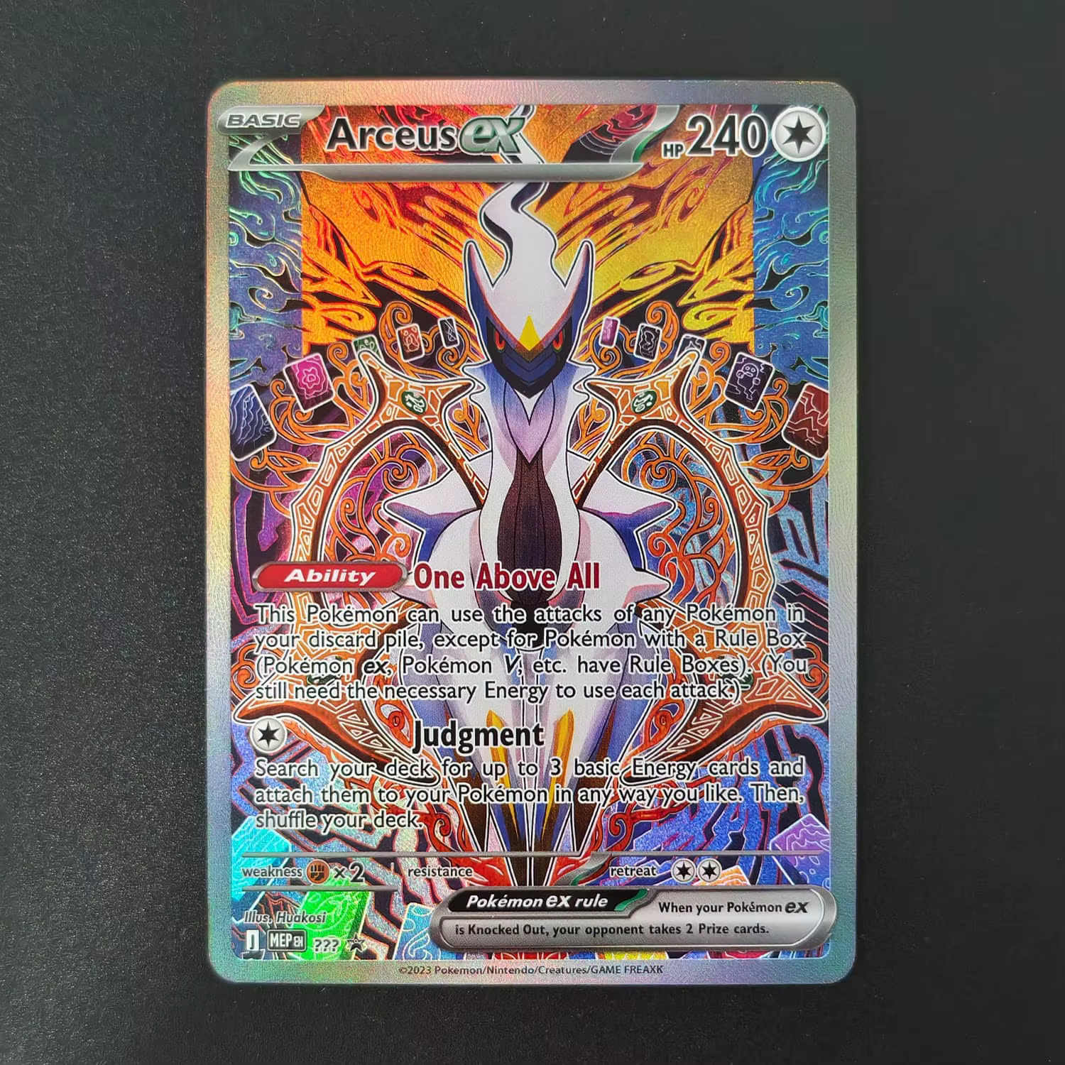 Carte de collection Anime Premium Pokémon Arceus ex Secret Rare Holographic Texture Version Anglaise Full Art DIY en parfait état