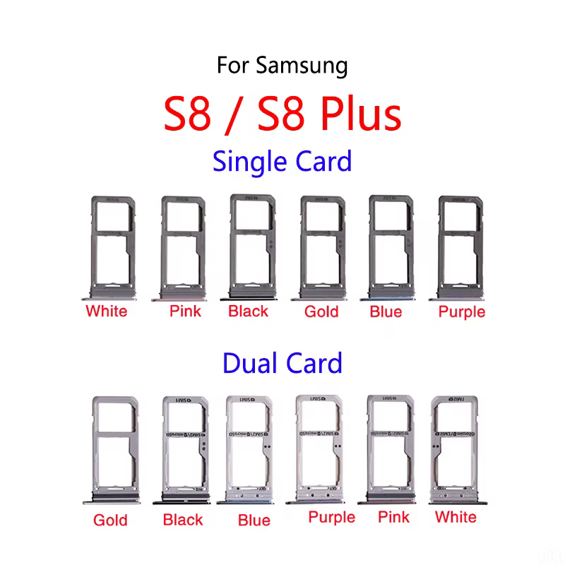 Nouveau support double carte SIM pour Samsung Galaxy S8 G950 G950F / S8 Plus G955 G955F – Lecteur de carte SIM