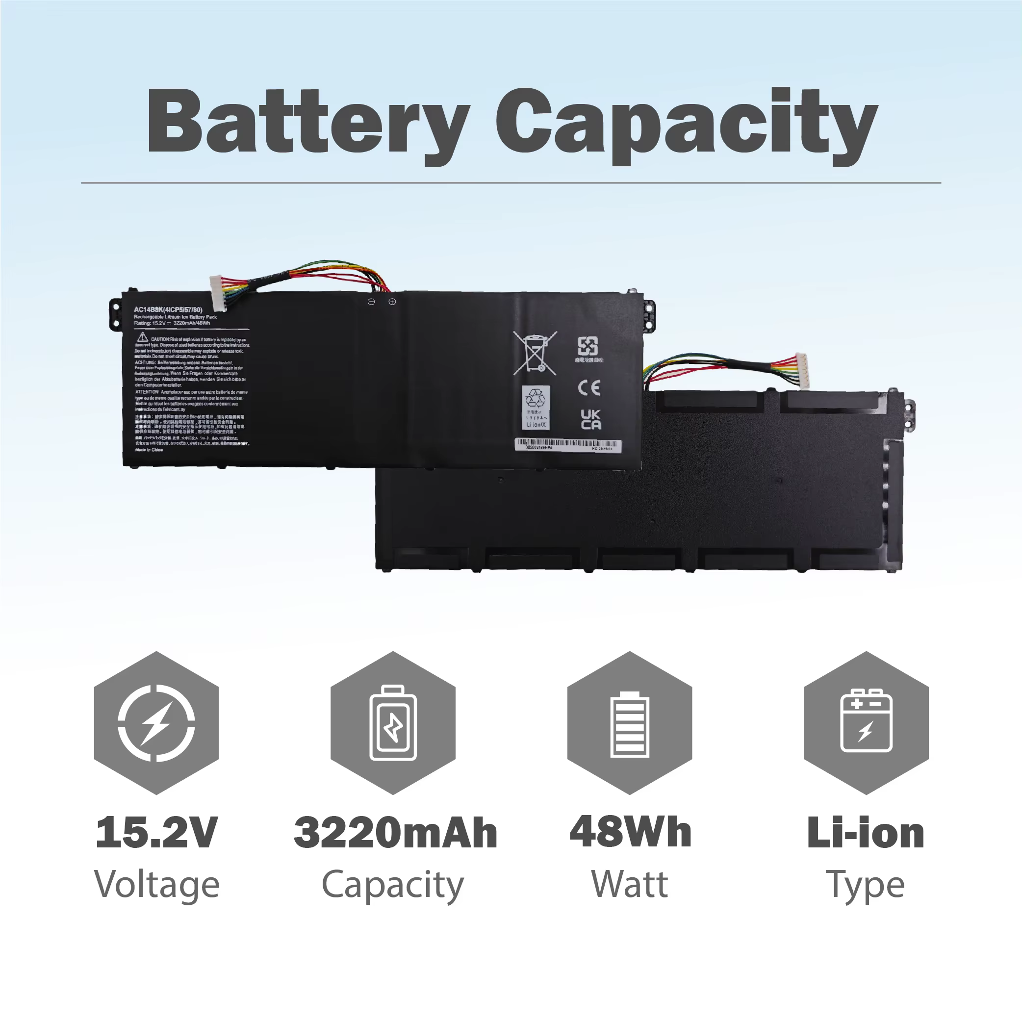 Batterie d'ordinateur portable AC14B8K AC14B3K pour Acer Aspire R5-571T R5-571TG S14 CB3-511 Swift 3 3S F314-51 E5-77 SF314-51 R 11 R3-131T S14
