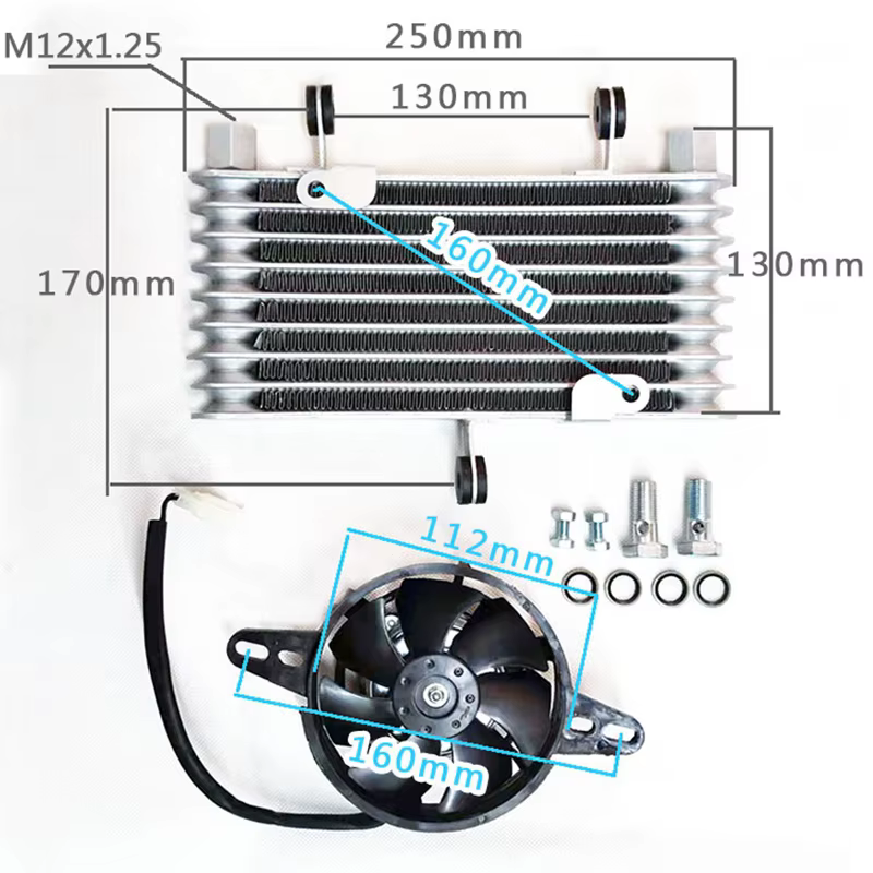 Ventilateur de refroidissement d'huile moteur de moto universel en aluminium, refroidisseur d'eau, Kit efficace de radiateur, réchauffeur de la température du moteur