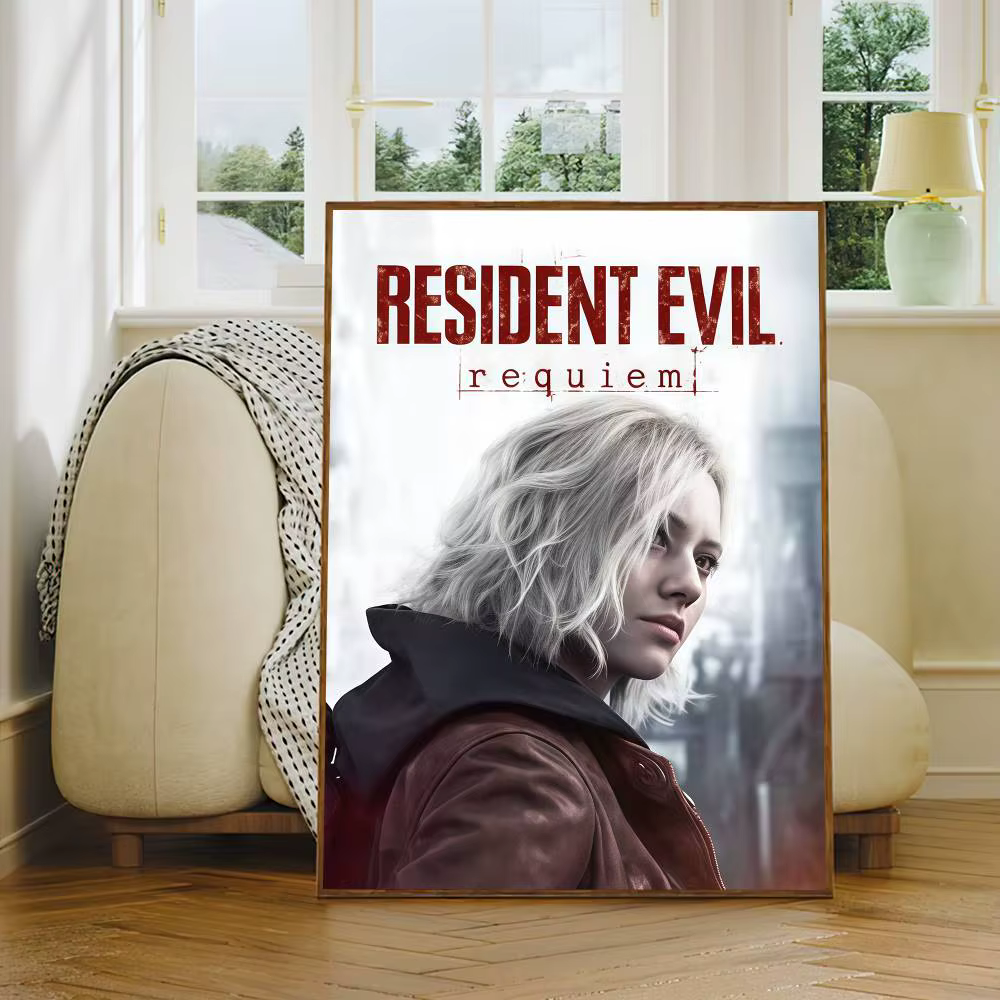 Affiche autocollante décorative R-Resident Evil Requiem pour chambre à coucher