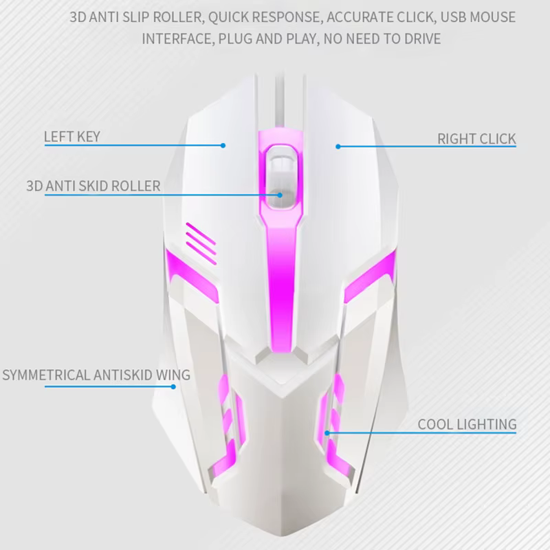 Ensemble clavier et souris de jeu filaire RVB LED