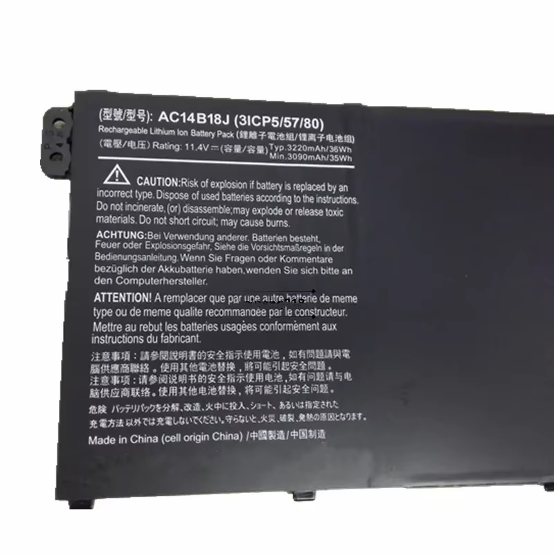 Batterie d'ordinateur portable AC14B18J AC14B13J pour Acer Aspire E3-111 E3-112M E3-112 ES1-531 MS2394 B115-MP EX2519 N15Q3 N15W4 11.4V 36WH