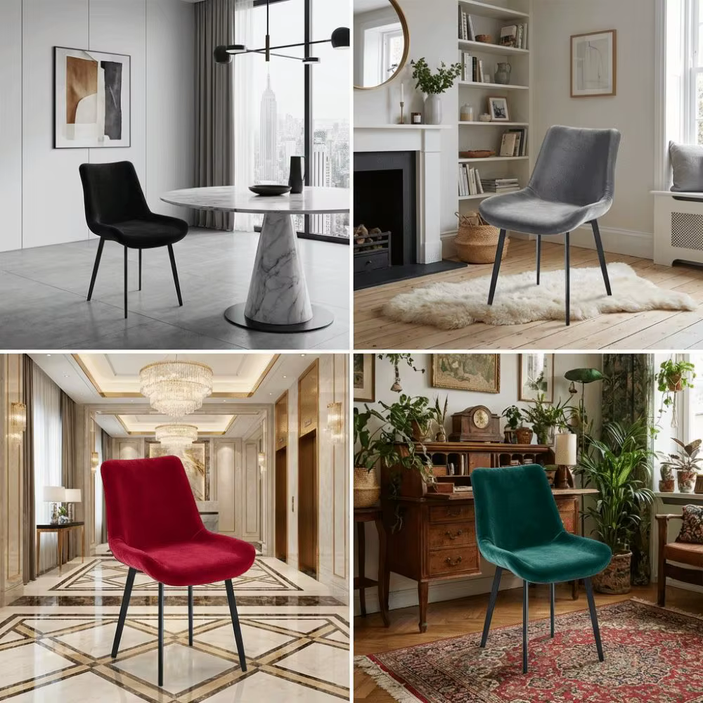 Housses de chaise de salle à manger en velours, élastiques, à dossier incurvé, extensibles, anti-poussière, pour décoration de fête