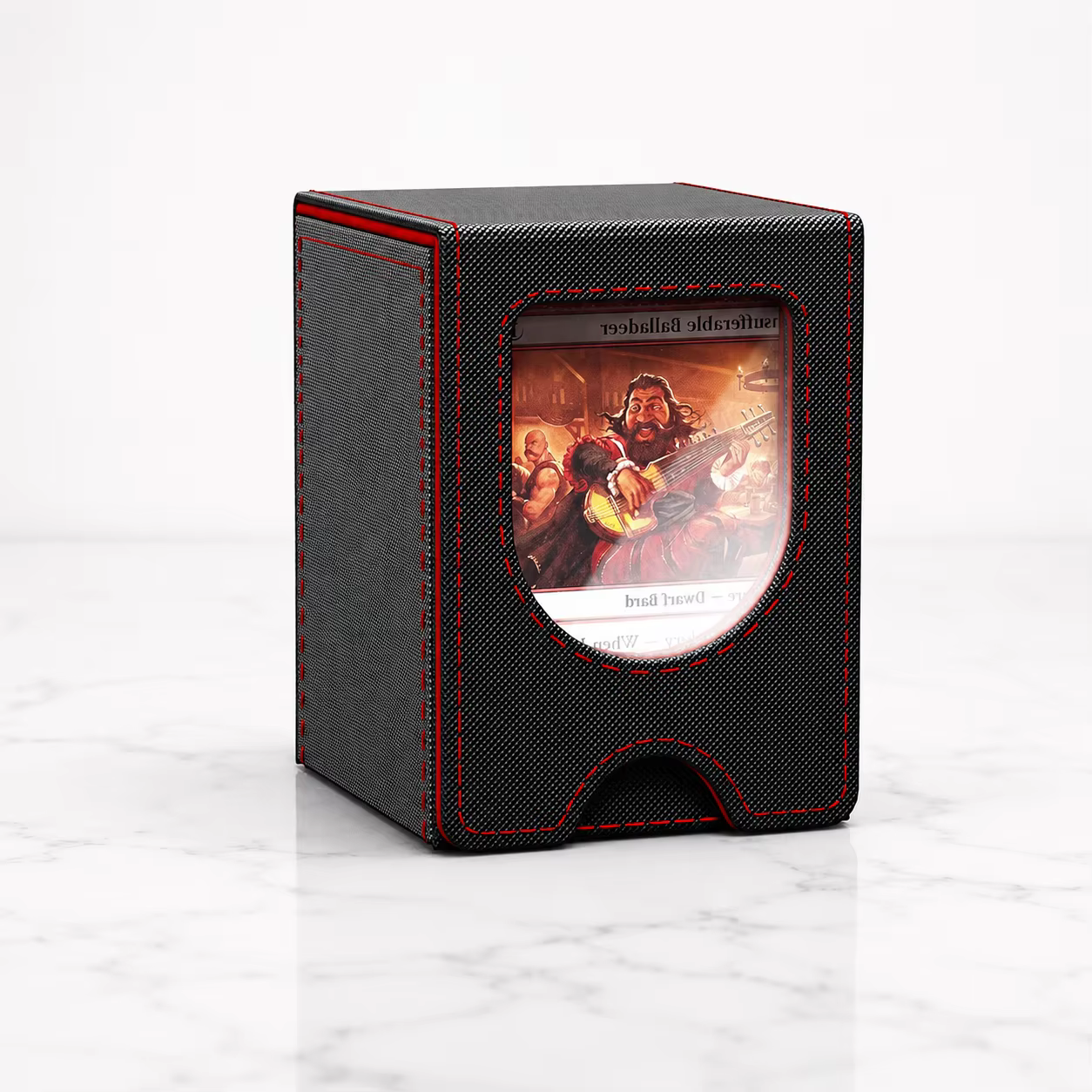 Boîte de rangement pour deck MTG Commander, boîte de rangement magnétique en cuir PU pouvant contenir plus de 100 cartes à double pochette ; adaptée aux cartes TCG, PTCG, CCG