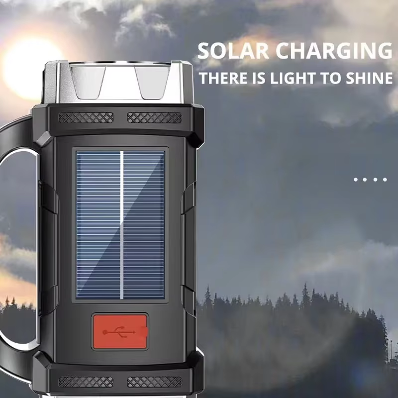 Lampe à main Portable Rechargeable 8/4 LED lampe de poche puissante Camping en plein air lumière de charge solaire torche USB avec lanterne de travail COB