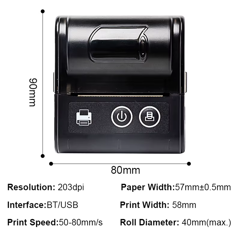 Mini imprimante thermique Portable Bluetooth pour téléphone IOS Android ordinateur USB 58MM Mini imprimante thermique Portable Impresora