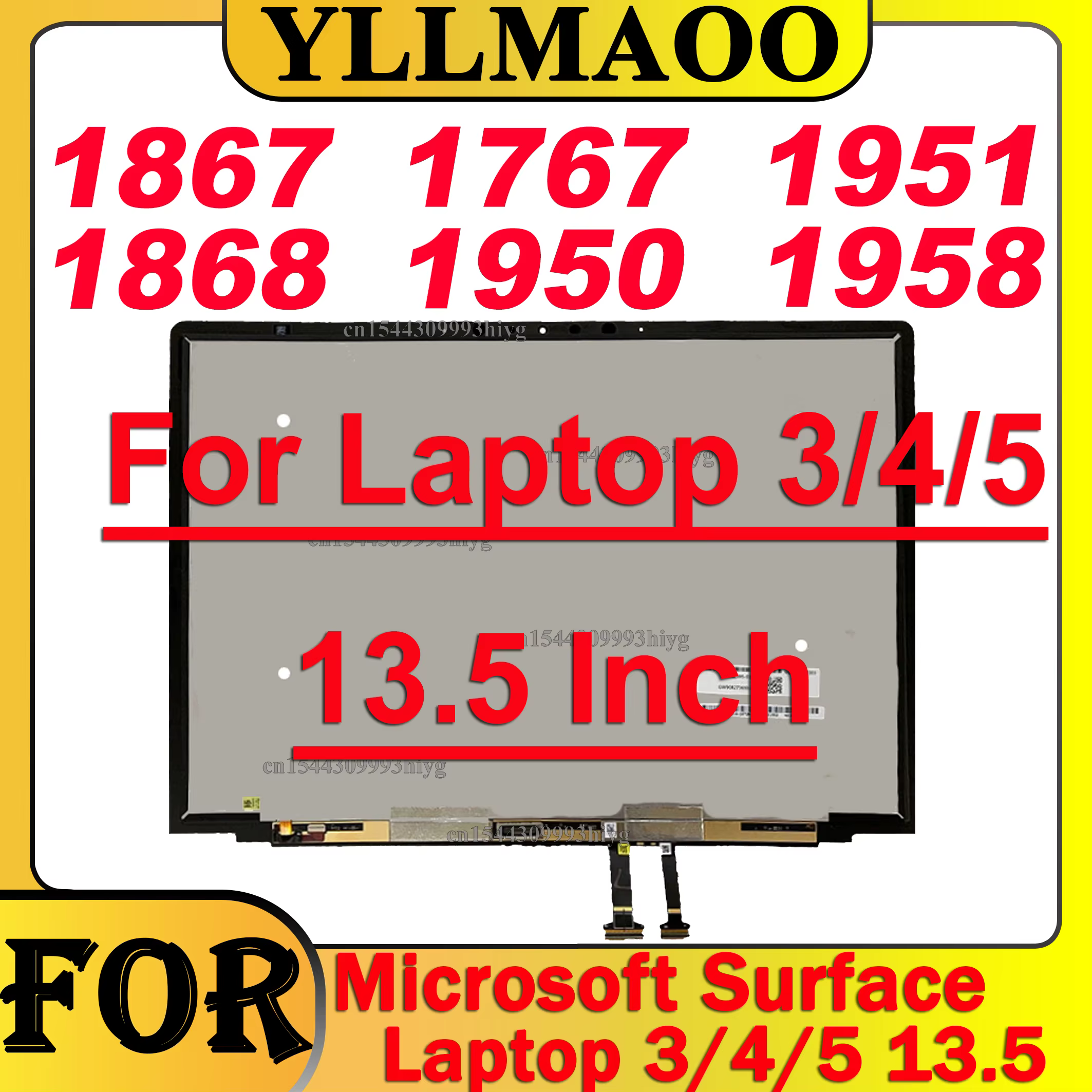 13.5 "écran LCD d'ordinateur portable assemblée pour Surface Laptop3 1866 1867 1767 1950 1951 1958 ordinateur