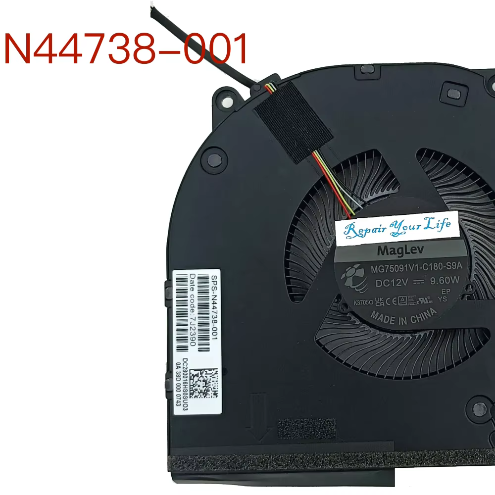 Ventilateur de refroidissement CPU GPU pour ordinateur portable de jeu HP Victus 16-R TPN C169 N44738 001