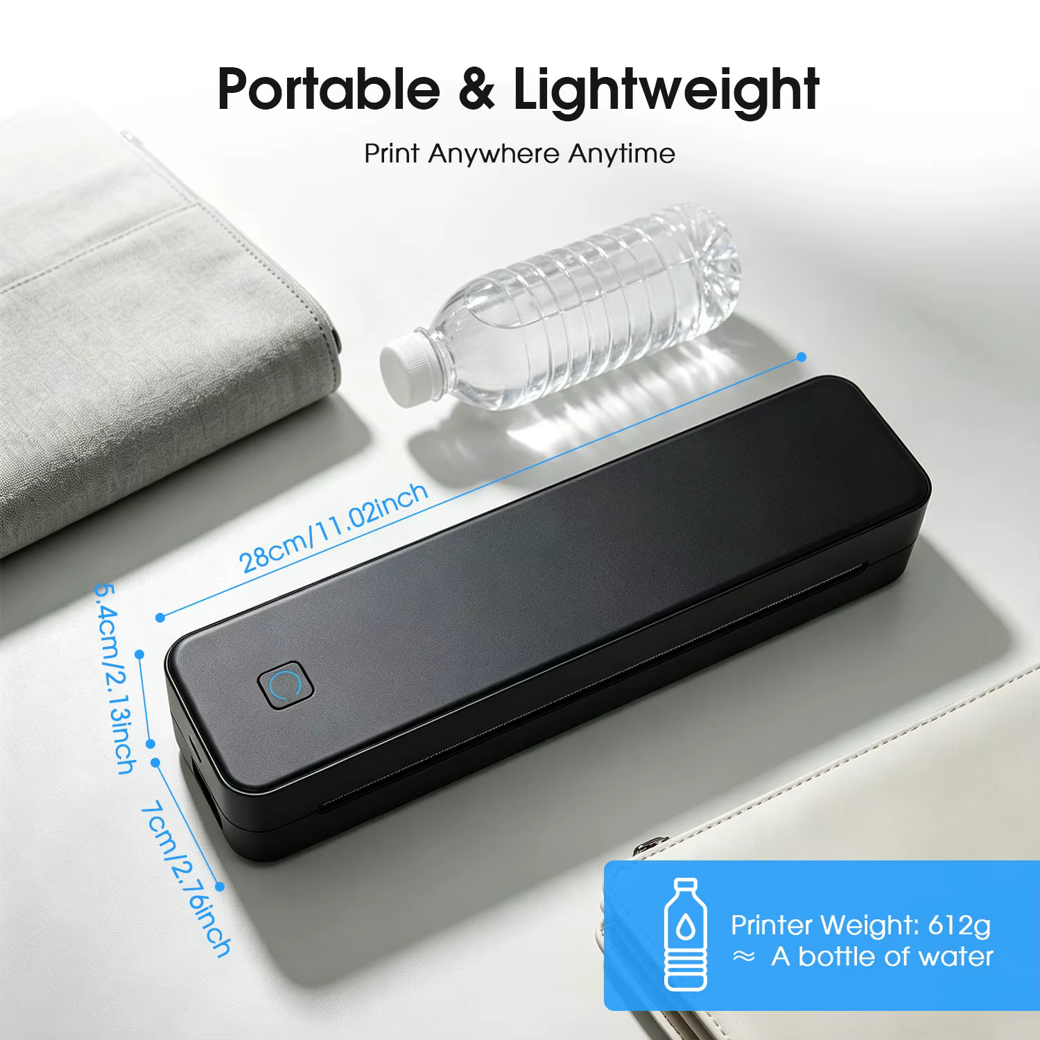 Imprimante thermique portable A4, Bluetooth, pour photos, documents PDF, rouleaux de papier pliés, pour le travail de bureau, la maison, l'école, les voyages