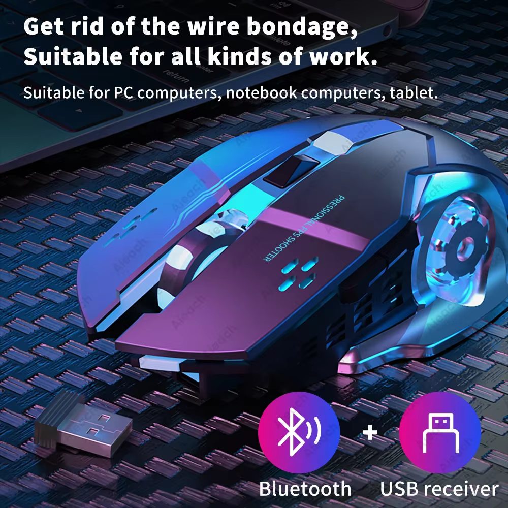 Souris de jeu sans fil Bluetooth 2.4g